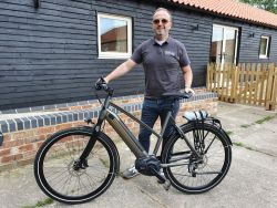 Chris from Pedal Electric Cycles delivering hire bikes
