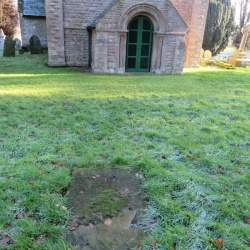 60. JOHN YARD died -(SINVARD ? ) also GEORGE SINYARD ATKIN ? died March 1837 (57 ?) aged 14 also SARAH ANN his daughter died 14th November 1843 V (Stone fallen flat)